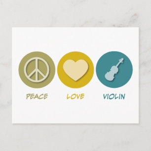 Peace Love Violin Postcard