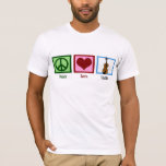 Peace Love Violin T-Shirt<br><div class="desc">Cute peace sign, heart and violin.</div>