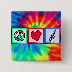 Peace, Love, Violins 15 Cm Square Badge