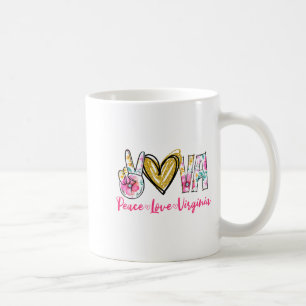 Peace Love Virginia Floral Vintage Virginia Pride Coffee Mug