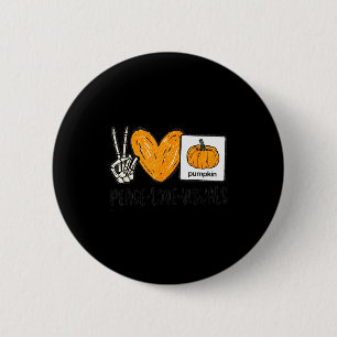 Peace Love Visuals Sped Teacher Pumpkin Skeleton H 6 Cm Round Badge