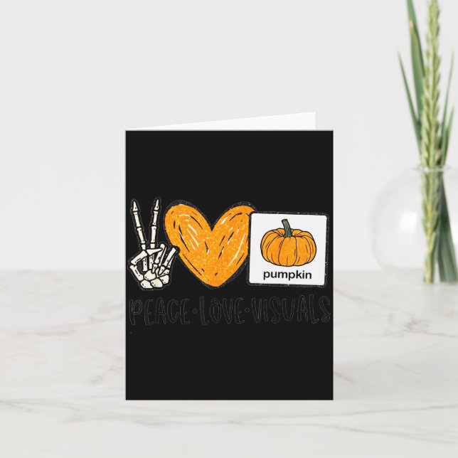 Peace Love Visuals Sped Teacher Pumpkin Skeleton H Card (Front)