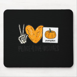 Peace Love Visuals Sped Teacher Pumpkin Skeleton H Mouse Mat