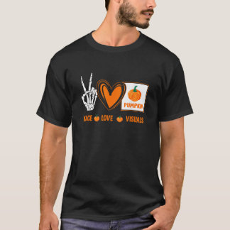 Peace Love Visuals Sped Teacher Pumpkin Skeleton H T-Shirt