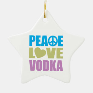 Peace Love Vodka Ceramic Tree Decoration