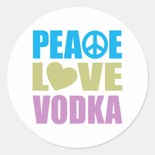 Peace Love Vodka Classic Round Sticker