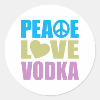 Peace Love Vodka Classic Round Sticker