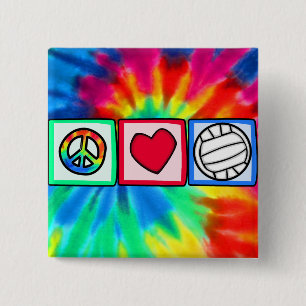 Peace, Love, Volleyball 15 Cm Square Badge