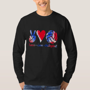 Peace Love Volleyball 4th Of July Tie Dye Volleyba T-Shirt
