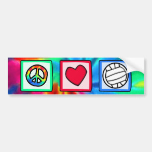 Peace, Love, Volleyball Bumper Sticker