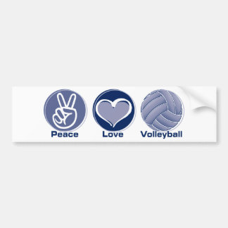 Peace Love Volleyball Bumper Sticker