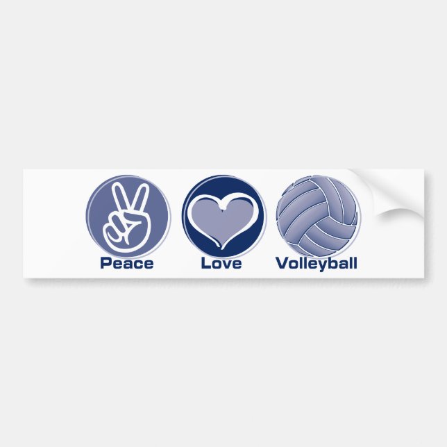 Peace Love Volleyball Bumper Sticker (Front)