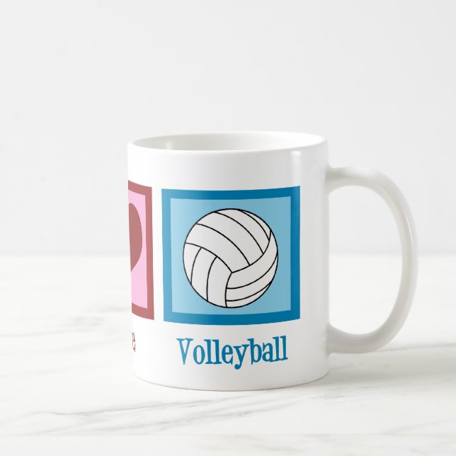 Peace Love Volleyball Coffee Mug (Right)