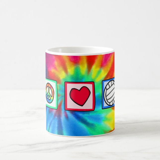 Peace, Love, Volleyball Coffee Mug (Center)