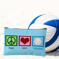 Peace Love Volleyball Cute Blue