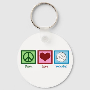 Peace Love Volleyball Cute Key Ring