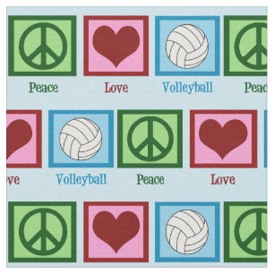 Peace Love Volleyball Fabric