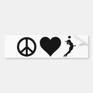 Peace Love Volleyball (Female) Bumper Sticker