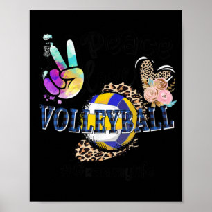 Peace Love Volleyball Grammy Life Mum Grandma Leop Poster