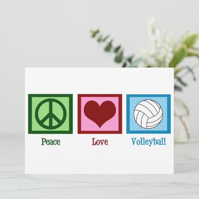 Peace Love Volleyball Holiday Card (Standing Front)