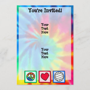 Peace, Love, Volleyball Invitation