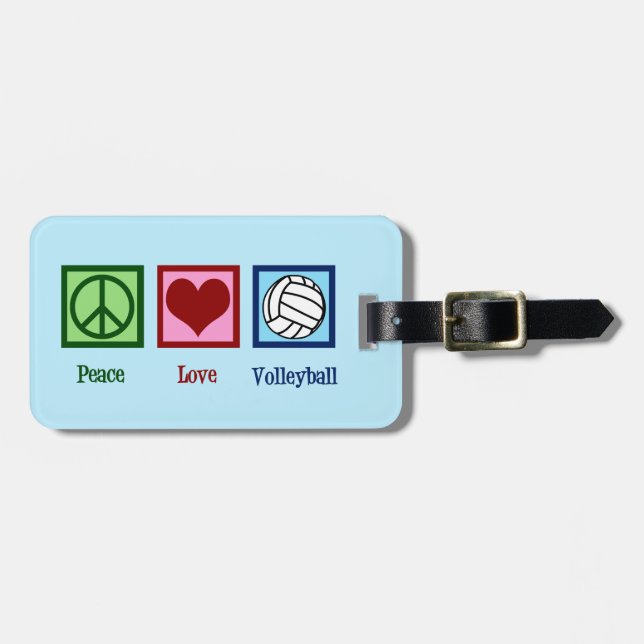 Peace Love Volleyball Luggage Tag (Front Horizontal)