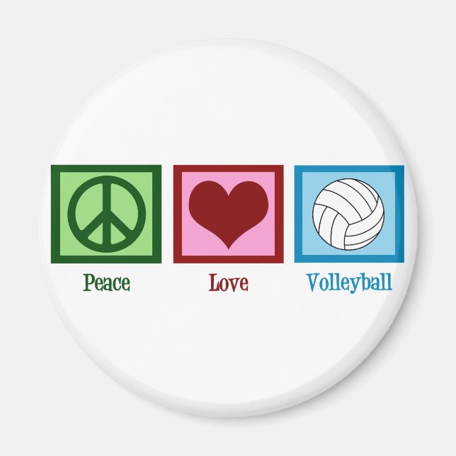 Peace Love Volleyball Magnet (Front)