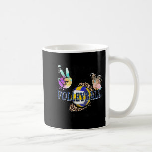 Peace Love Volleyball Memaw Life Mum Grandma Leopa Coffee Mug