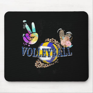 Peace Love Volleyball Mummy Life Mum Grandma Leopa Mouse Mat