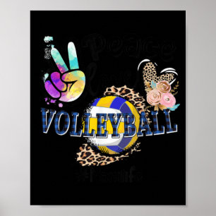 Peace Love Volleyball Nani Life Mom Grandma Leopar Poster