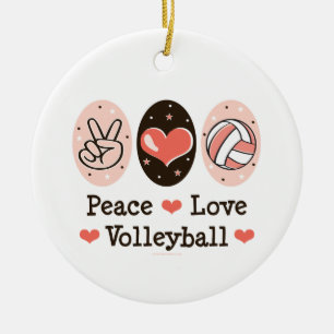 Peace Love Volleyball Ornament