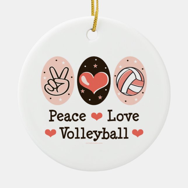 Peace Love Volleyball Ornament (Front)