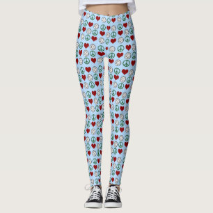 Peace Love Volleyball Pattern Leggings
