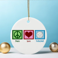 Peace Love Volleyball Player Cute Christmas