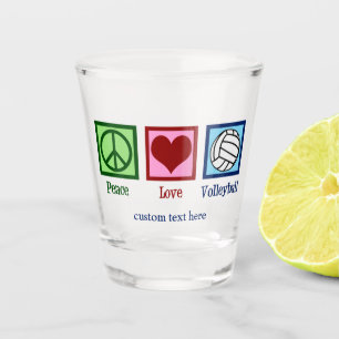 Peace Love Volleyball Player Personalised Team Shot Glass