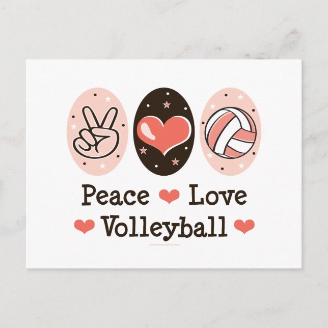 Peace Love Volleyball Postcard (Front)