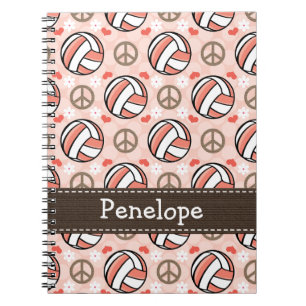 Peace Love Volleyball Spiral Notebook Journal