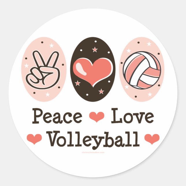 Peace Love Volleyball Sticker (Front)