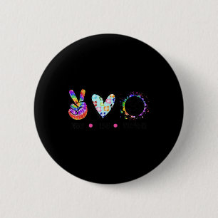 Peace Love Volleyball Tie Dye Rainbow Trippy Hippi 6 Cm Round Badge