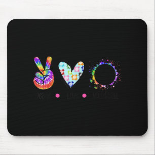 Peace Love Volleyball Tie Dye Rainbow Trippy Hippi Mouse Mat