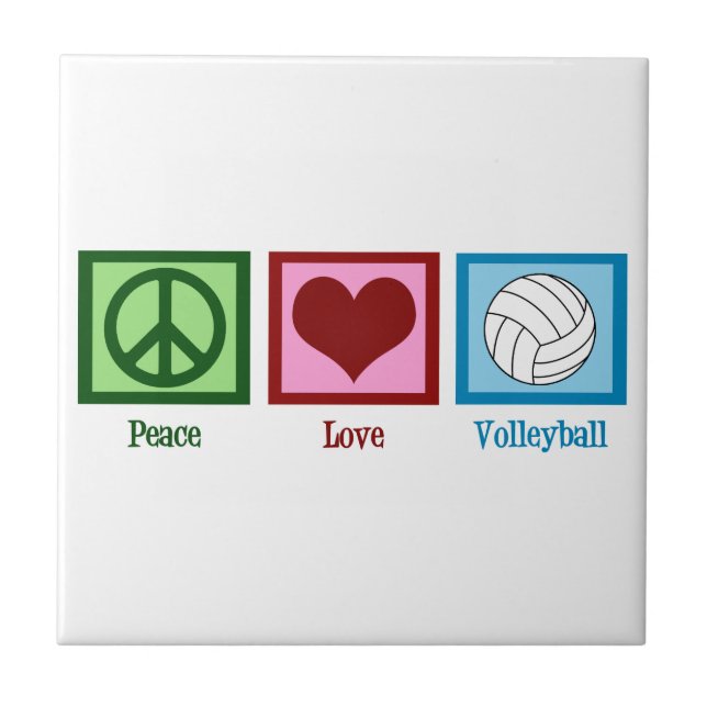 Peace Love Volleyball Tile (Front)