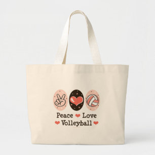 Peace Love Volleyball Tote Bag
