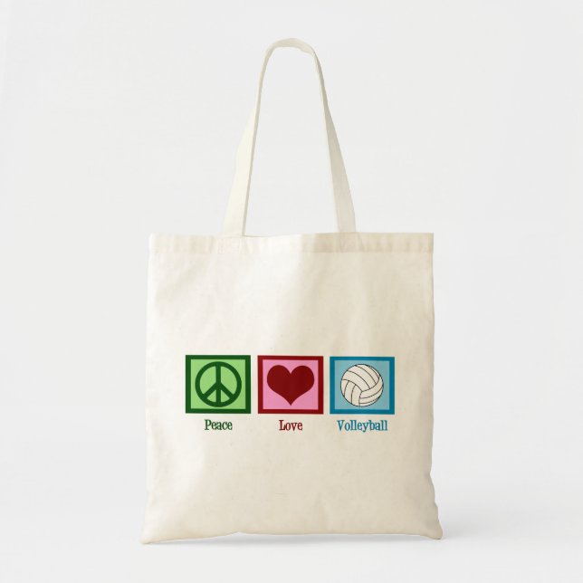 Peace Love Volleyball Tote Bag (Front)