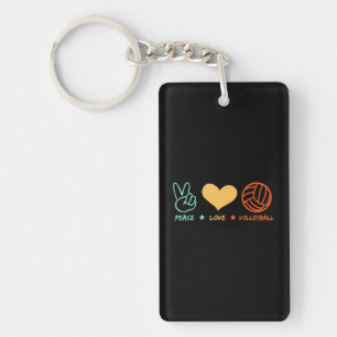 Peace Love Volleyball Volleyball Player Key Ring