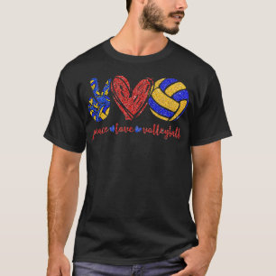 Peace Love Volleyball Volleyball Volleyball Coach T-Shirt