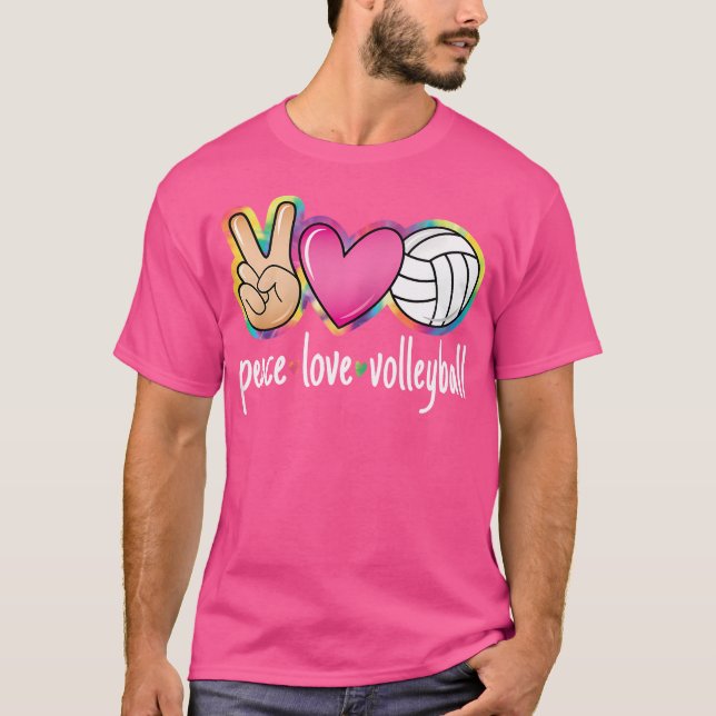 Peace Love Volleyball Women Girls Kids Volleyball  T-Shirt (Front)