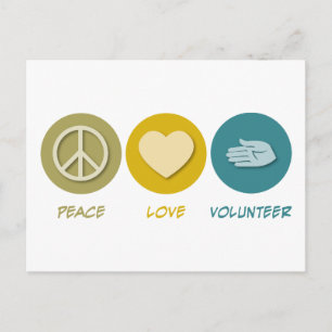Peace Love Volunteer Postcard