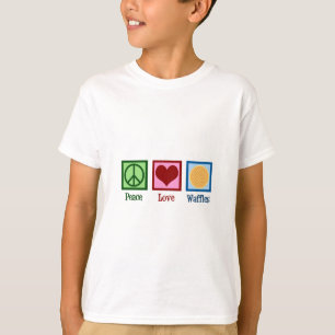 Peace Love Waffles Cute Kids T-Shirt