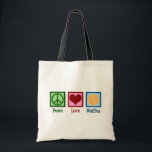 Peace Love Waffles Tote Bag<br><div class="desc">A cute waffle lover gift for a breakfast diner or cafe that serves yummy food. Peace Love Waffles. Funny waffle lover present.</div>