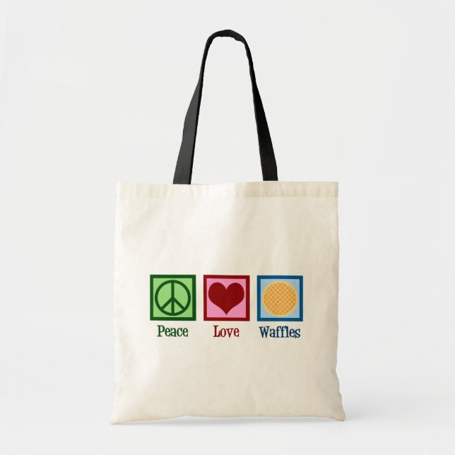 Peace Love Waffles Tote Bag (Front)